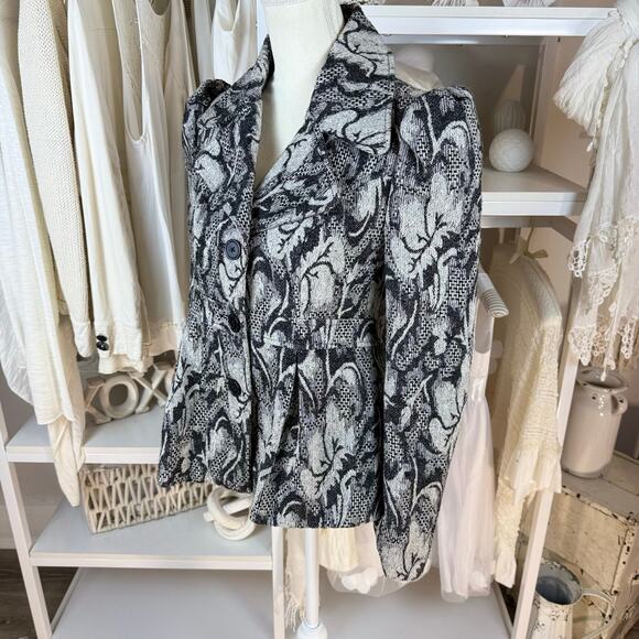 Jack sz. Small black & gray blazer puff sleeves, Edwardian, classic, mature 4382 - Picture 6 of 8